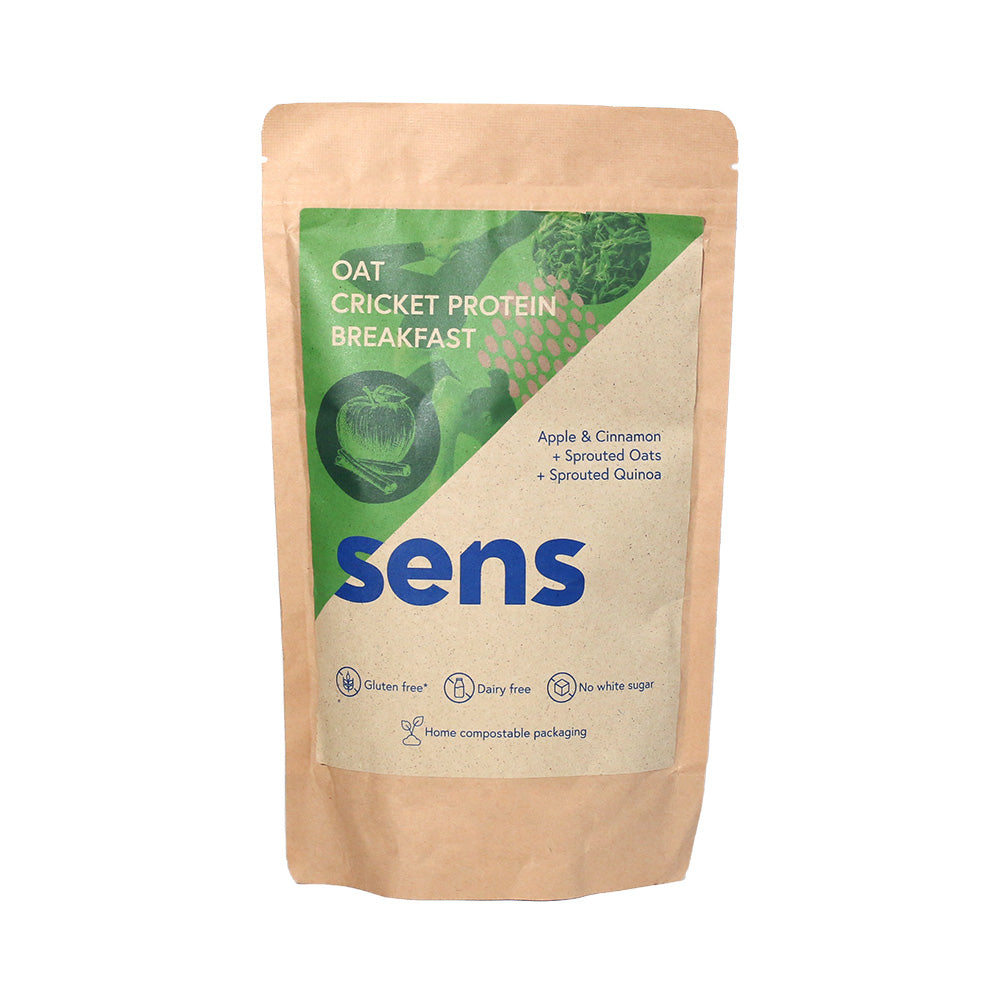 Proteinová snídaně z klíčeného ovsa s cvrččí moukou - Jablko & Skořice (400g)